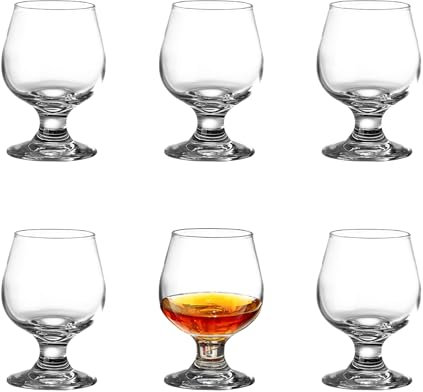 binsakao Vasos de chupito – Vasos de brandy de 150 ml – Juego de 6 vasos pequeños de jerez – Mini vasos de corte de 3.5 onzas para chupitos de licor, tequila, sabor a vodka