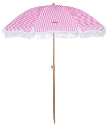 Flamingueo Sonnenschirm Groß, Strand, Schwimmbad, Garten, Balkon, Höhe und Ausrichtung Einstellbar, UPF 50+ Schutz, Polyester, Tragetasche, 210 x 180 cm