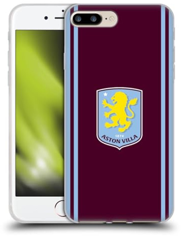 Head Case Designs Officially Licensed Aston Villa Football Club Home 2024/25 Crest Kit Gel Case [Military Grade] Compatible with Apple iPhone 7 Plus/iPhone 8 Plus and Compatible with MagSafe