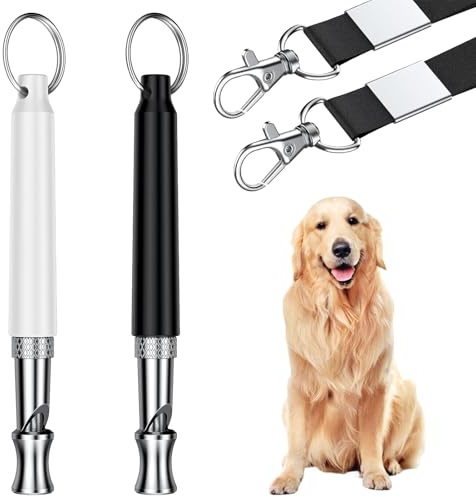 2 Pièces Sifflets Pour Chien,Sifflet Pour Chien à Haute Fréquence Silencieux,Sifflet Ultrason Chien Anti Aboiement,Sifflet Réglable,Sifflet Dressage Chien Avec Lanière Sifflet,Pour Toutes Les Races