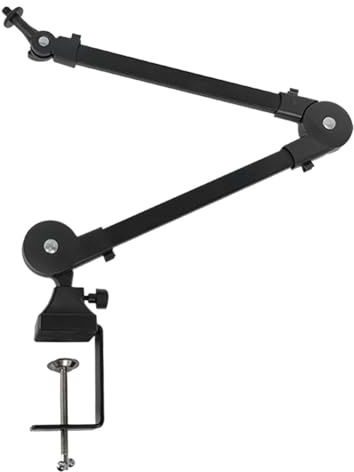 Bortivier Support de Bras de Microphone Robuste en Métal Réglable et Pliable pour Les Performances en Studio et en Direct