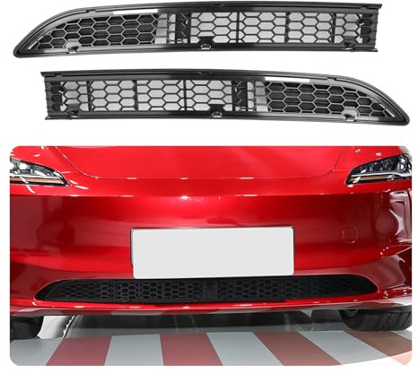2-pack YEE PIN Frontgitter-Netzabdeckung för Tesla Model 3 Highland 2024 2025 2026, kylgrill, insektsskydd, luftintag, stötfångare, mesh-insatser utan kamerahål, Model 3-tillbehör