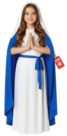 Morph Virgin Mary Costume for Kids, Mary Costume for Girls, Nativity Costumes for Kids, Christmas Costumes for Girls - Large