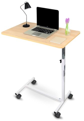 Mobiclinic® Table de lit a Roulette, Meseta, Acier, Marque européenne, Freins sur Les Deux Roues arrière, Hauteur réglable, Portable, pour Personnes àgées, Handicapées