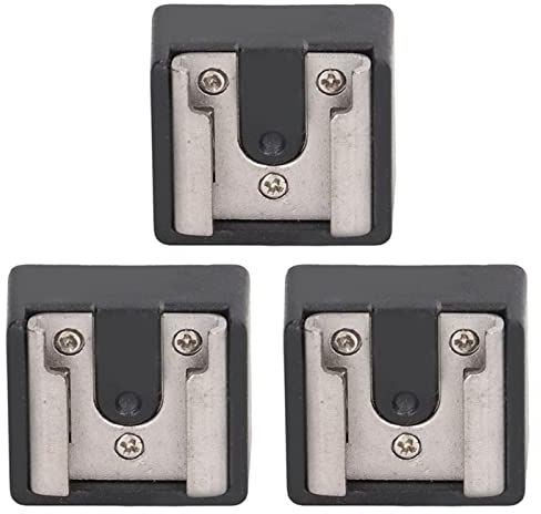 Akozon Adattatore a Vite per Treppiede con Adattatore per Slitta Flash da 3 Pezzi con Vite da 1/4 di Pollice per la Maggior Parte delle Fotocamere