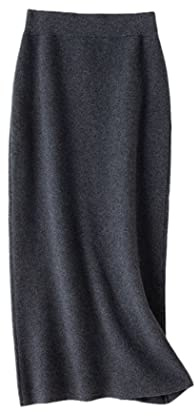 FULBHPRINT Jupes longues d'hiver tricotées en cachemire pour femme - Taille haute
