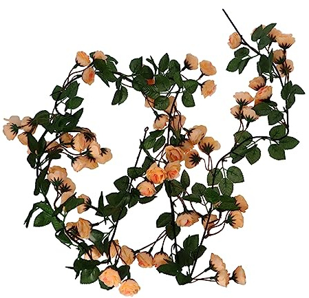 Garneck 1pc Simulation Rose Vine with Forks Artificial Rose Decoration for Home Wedding Party and Events Lifelike Faux Flower Plant for Lasting Beauty