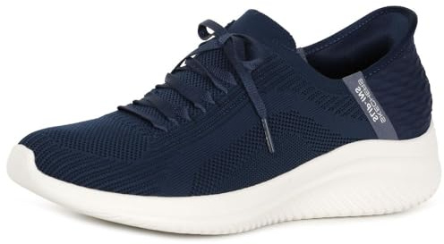 Skechers Women's Ultra Flex 3.0 Brilliant Path Slip-On Sneakers, Navy Knit/Mint Trim, 6.5 UK
