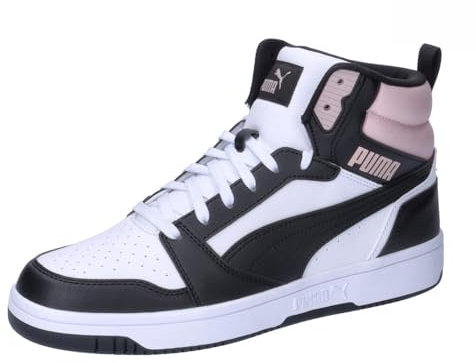 PUMA Unisex Rebound V6 Sneaker, White Black-Mauve Mist, 43 EU
