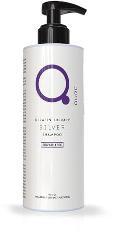 Qure Silbershampoo Anti Gelbstich - Ideal für keratin Haarglättung - Professionelle Formel für Blondes, Graues und Weißes Haar - Sulfatfrei 1L
