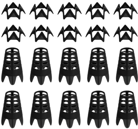 PATIKIL Golf Simulator Tees, 20Pcs Plastic Golf Tees Mat Practice Training for Outdoor Indoor Winter Turf Driving Range, 10 Tall & 10 Small, Black