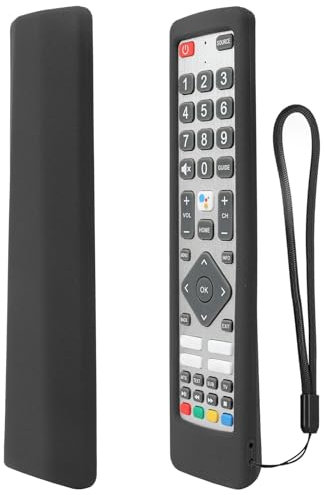 Funda Protectora para Mando a Distancia para Sharp TV Control Remoto, Antideslizante Funda Protector Compatible con Sharp 24BI6EA 32BI5EA 40BI5EA Remote con Cordón (Negro)