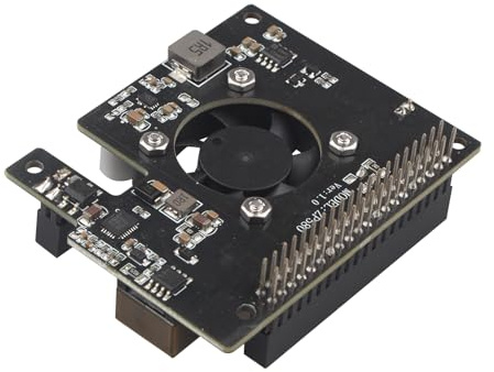 ZDE ZP580 PoE+ HAT for Raspberry Pi 5 Power Over Ethernet HAT Adapter Board Supports 802.3af/at Network Standard with Onboard Cooling Fan