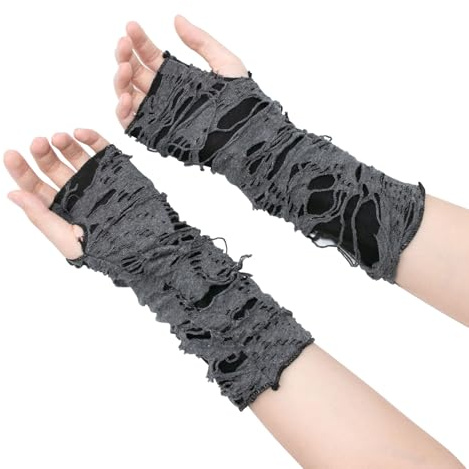 YAMEIZE Y2K Fingerless Glove Gothic for - Women Men Gothic Fingerless Gloves for Halloween Costume Party