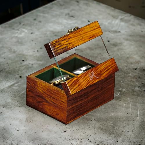 Royal Craft Expertise Coffret à montres pour homme en palissandre – Boîte en bois pour 2 montres avec verre et intérieur en velours | Idéal pour occasions spéciales