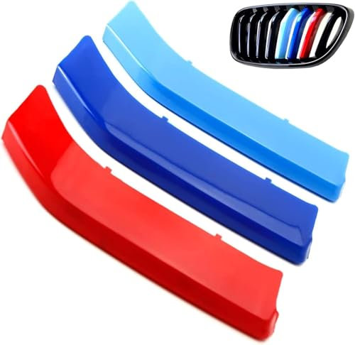 YUEXIANGJING 3 Piezas Tira de Parrilla Delantera para BMW E90 E91 LCI 2009-2012 (12 Slats), Inserciones para Parrilla de Radiador para Coche Tira de Parrilla Delantera