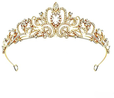 Couronne Princesse, Tiara Cristal Diadème Avec Strass, Casque or Cheveux | Couronne princesse, Couronne anniversaire, Diademe Femme pour Mariages Bals Diadèmes D'anniversaire Photographie Femmes