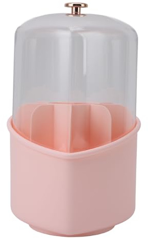Lazmin112 Makeupborstar och Uppsättningar Av Stöd, 360 -graders Rotationsljus Multifunktionella Utsökta 8 St Borstar Kontakter Makeupborstar med Transparent Badrumsskydd (Rosa)