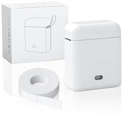 BOBOPACK Mini Etichettatrice Adesive,Portatile Etichettatrice Etichette Adesive,Bluetooth Stampante Termica Etichette for iOS & Android, per Organizzare Casa, Cucina, Scuola e Ufficio