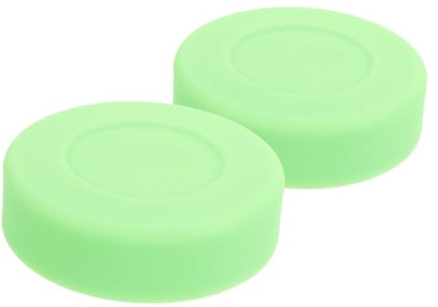 TOYANDONA Rondelle de Hockey en PVC Vert Lisse et Plat, Palet Léger pour Compétition et Entraînement, Roller Hockey sur Béton Lisse, Lot de 2 Pièces