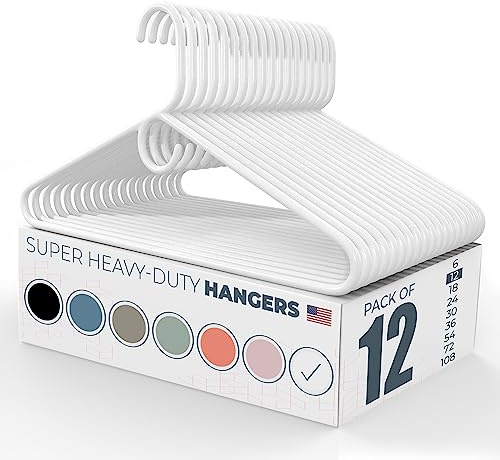 Neaties Grucce appendiabiti super resistenti, confezione da 12, prodotte negli Stati Uniti, capacità 4,5 kg, in plastica spessa, per pantaloni, cappotti, giacche, jeans e abbigliamento per adulti