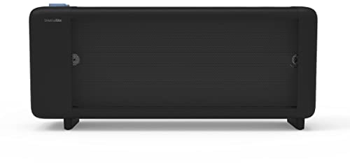 UNIVERSALBLUE Calefactor Mica 1500W Negro | Bajo Consumo | Calor Radiante y Convección | Silencioso | 2 Potencias | Termostato Ajustable | Sistema de Seguridad