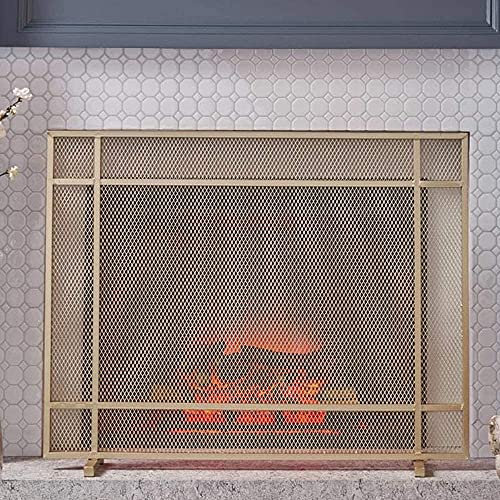 FUFU Grille de protection pour cheminée en maille, pare-étincelles avec design en maille, panneau de cheminée autonome pour cheminée, poêles et grilles, 100 cm × 24 cm × 80 cm, décoration de chambre