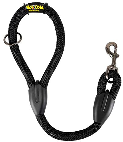 Correa de Cuerda Gruesa de 18 mm para Perros. Negro, 60 cm.