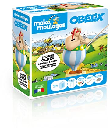 Mako Moulages - 1 Moule Obélix - Kit Collector - Coffret de Loisirs Créatifs - Moulage Obélix en Plâtre à Peindre - Moule Réutilisable - Made in France - Univers Bd Astérix - Dès 5 ans - 39090