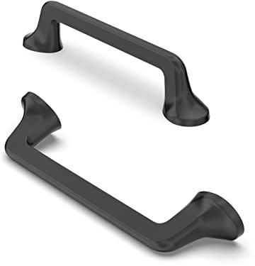 FURNIWARE 10 Stück Möbelgriffe Schrankgriffe Küchengriffe Griffe Möbel Schubladengriffe Griffe für Küchenschränke Schränke Möbelgriffe Schubladengriffe 96mm Lochabstand Matt Schwarz