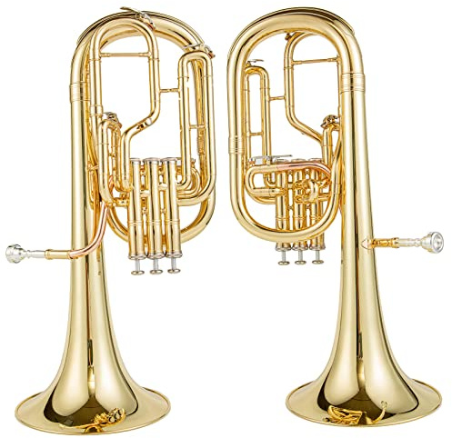 aurosus aah-401l alto horn instrument for intermediate players eb alto horn with 3 valves brass bell 10 inch bore 11.65mm silver plated mouthpiece perfect for advancing student musicians