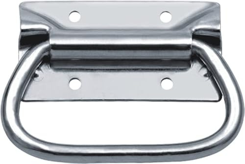 ingdaum® Poignées rabattables/pliantes – Lot de 2 – Poignées de caisse et de transport pour coffres, boîtes & caisses – Différents matériaux et formes (J204 A4)