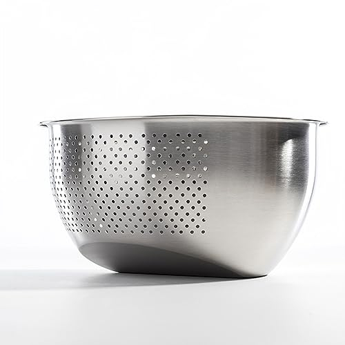 Scodella per riso e colino per quinoa, in acciaio inox, con scolapasta laterale, per pulire frutta, verdura e fagioli, utensile da cucina versatile