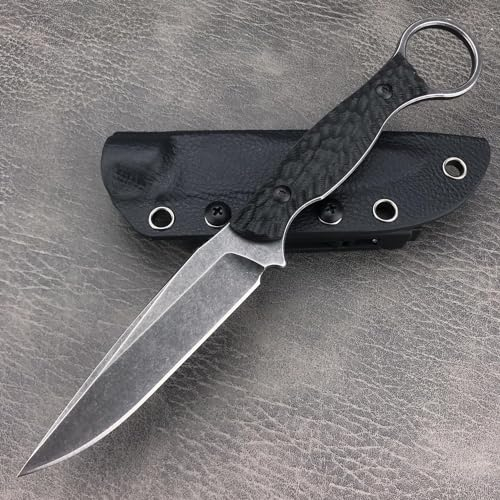 Syagot Outdoor Messer, EDC Messer, Geschenke für Männer, 8Cr13Mov-Stahl G10 Griff, Kydex Scheide für Outdoor, Camping, Angeln, Hausaufgaben