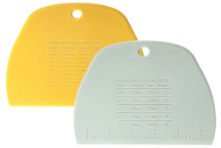 KDUPUP Teigbankschaber, Teigschneider, Mehlschaber mit Skala, Schüssel, Lebensmittelschaber, flexibel, Gebäck, Küchenschaber, Messen, Backen für Kuchen, Brot, 2 Stück