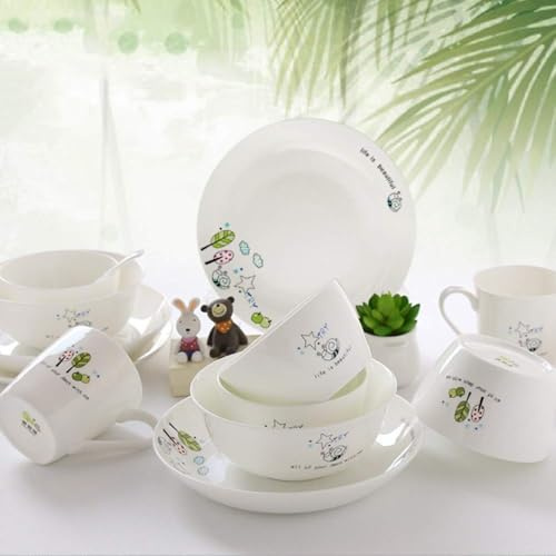 LXYAYY Set di Posate per Piatti a Scodella Servizio per più Persone Stoviglie in Ceramica in Stile Occidentale Stoviglie per ristoranti da Cucina