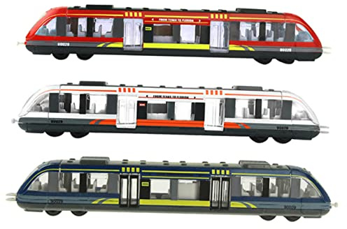 MUSISALY Trains Électriques pour Garçon et Filles 3pcs en Alliage Design Cartoon Portable, Jouet de Train Réaliste pour Décoration et Classe Maternelle
