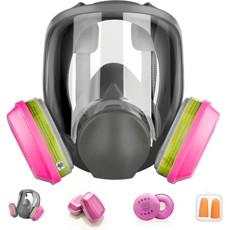 Matlarn Masque Respiratoire Complet Réutilisable, Masque Anti Poussière Anti Pollution avec Filtre, 6800 Masque a Gaz Protection Respiratoire pour Peinture, Polissage, Soudage, Pulvérisation