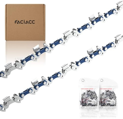 FACIACC 2 Stück Sägekette 35cm (14) 3/8LP 50 TG 1,3mm mit Schwert Länge, Sägeketten Ersatzkette Profi Kette kompatibel mit Dolmar, Bosch, Karcher, Makita und gängigen Sägemodellen