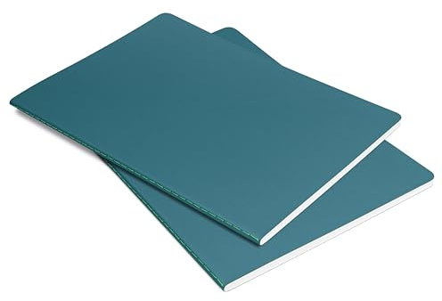 SIGEL LS304 Notizhefte A5 kariert, 2er Pack, mittelblau/neon-grün, Softcover, 68 Seiten, FSC-zertifiziert, Linescape