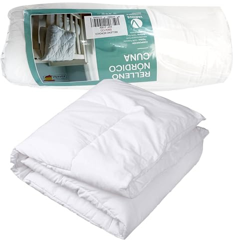 various Edredón Relleno Nórdico Cuna para bebé, Microfibra, 300gr para Cuna 60x120cm,Antiácaros,Suave,Transpirable Apto para Todas Las Estaciones,Medida 90x120cm