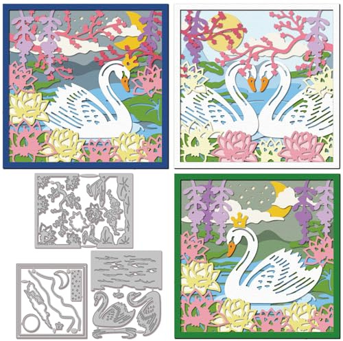 GLOBLELAND Layered Swan Cutting Dies for Card Making