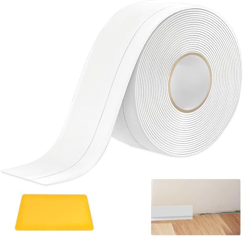 Mjuk sockellist självhäftande vit 20 m PVC-sockellist självhäftande