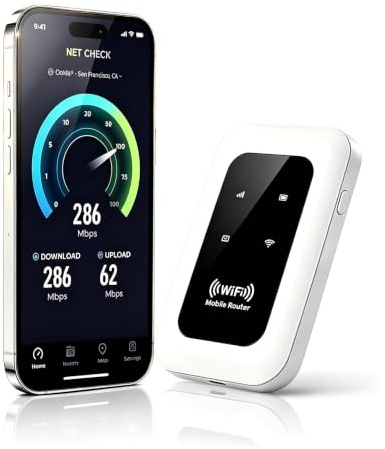 Router WiFi 5G/4G Portátil,Router portátil WiFi de Alta Velocidad Hotspot Mini Router móvil,Router 5G/4G+ sim Portatil-Batería de 2100 mAh-Muy Adecuado para Acampar Y Viajar por Negocios
