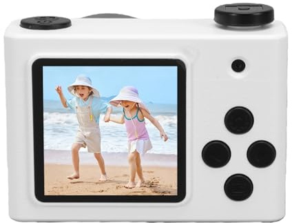 Yctze Cámara Digital Compacta Apuntar y Disparar Delantero Trasero Lente Doble Enfoque Automático 2MP 720P HD Pantalla de 1,54 Pulgadas Gran Angular Mini Niño para Adolescentes (White)