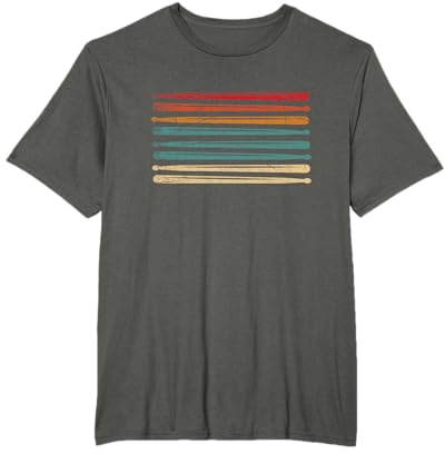 Batteur Musique Drums Drummer Retro Baguettes De Batterie T-Shirt