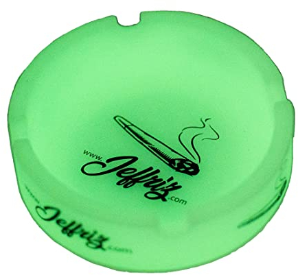 Luminous Fluorescent Ashtray in Silicone Unbreakable Round Neon Glow in the dark | Jeffriz