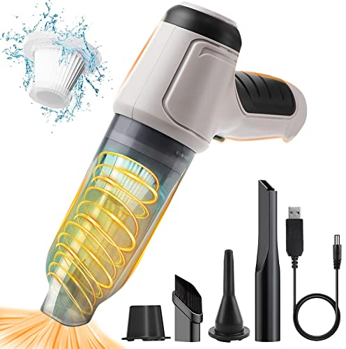 Handstaubsauger Auto,Mini Handstaubsauger 3 in 1 Kabellos 9000PA,Nass und Trocken Handstaubsauger mit 30min Laufzeit,HEPA-Filterung,Leicht Tragbarer Akku-Staubsauger für Küche,Auto,Flüssigkeit