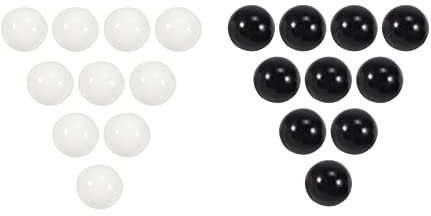 Uinfhyknd 20 Unids Canicas 16Mm Canicas de Vidrio Knicker Bolas de Cristal DecoracióN Color Nuggets Blanco y Negro