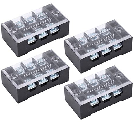 Zweireihige Schraubklemmleiste, 4 Größen 4-teilige Drahtbarriere-Klemmleiste mit Abdeckung (3-Stellung (2503))